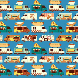 Paintbrush Studio Fabrics - Food Trucks on Blue