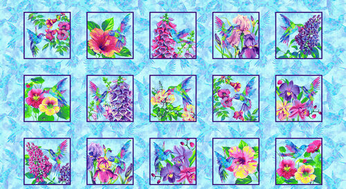 Studio e - Hummingbird Heaven - Bird and Flower Blocks - Elizabeth Isles