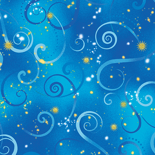 Benartex - Dragon Fly Dance Swirling Sky in Cobalt Blue