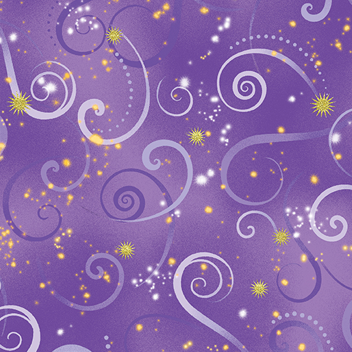 Benartex - Dragon Fly Dance Swirling Sky in Medium Purple