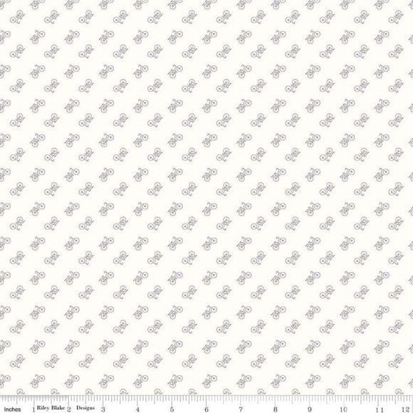 Lori Holt, Bee In My Bonnet - Bee Backgrounds - Bicycle Gray - Riley Blake Designs