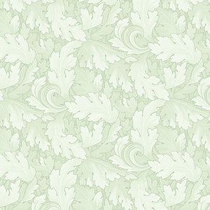 All About Daisies - Twirling Leaves Light Green - Jackie Robinson - Benartex Fabrics