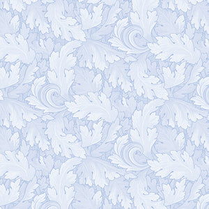 All About Daisies - Twirling Leaves Light Blue - Jackie Robinson - Benartex Fabrics