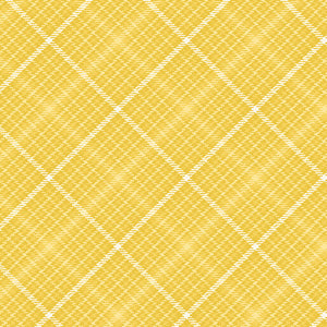 All About Daisies - Tartan Plaid Lemon - Jackie Robinson - Benartex Fabrics