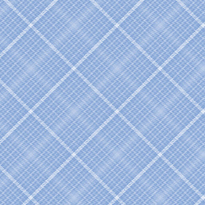 ALL ABOUT DAISIES - TARTAN PLAID SKY -Jackie Robinson - Benartex Fabrics