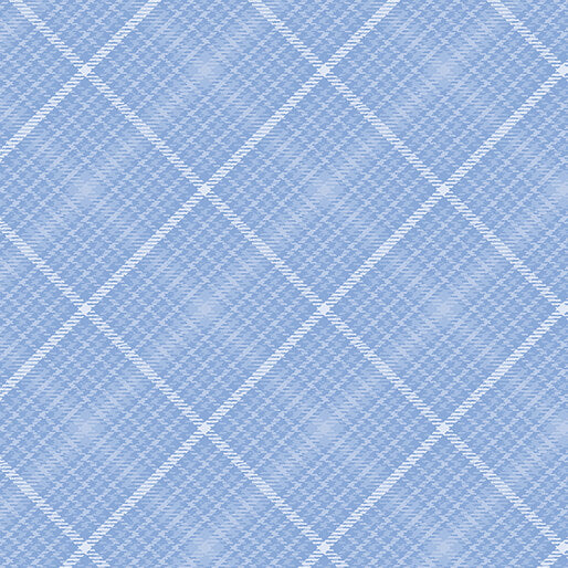 ALL ABOUT DAISIES - TARTAN PLAID SKY -Jackie Robinson - Benartex Fabrics