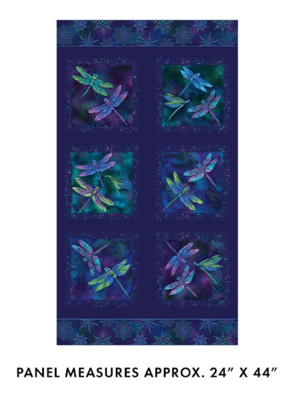 On Dragonfly Wings - Panel - Ann Lauer, Grizzley Gulch Gallery - Benartex Fabrics