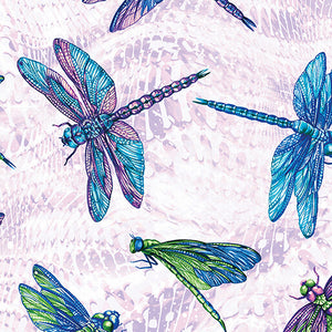 On Dragonfly Wings - Large Dragonfly Light Lavender - Ann Lauer - Grizzly Gulch Gallery - Benartex Fabrics