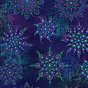 On Dragonfly Wings - Cirrus Beaded Medallion - Ann Lauer - Grizzly Gulch Gallery - Benartex Fabrics