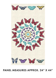 Circle of Butterflies Panel - Cream Multi - Jackie Robinson - Animas Quilt Designs - Benartex Fabrics