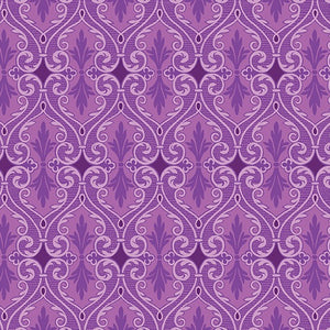 Circle of Butterflies - Damask Dark Petal - Jackie Robinson, Animas Quilts - Benartex Fabrics