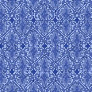 Circle of Butterflies - Damask Dark Lapis - Jackie Robinson - Animas Quilt Designs - Benartex Fabrics