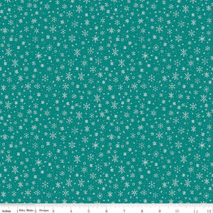 Ski Hill Snowflakes Teal - Riley Blake Designs