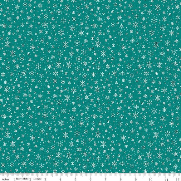 Ski Hill Snowflakes Teal - Riley Blake Designs