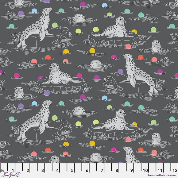 Tula Pink - Graywork -Seal the Deal - Carbon - Free Spirit Fabrics