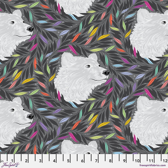 Tula Pink - Graywork - Just Bearly - Carbon - Free Spirit Fabrics