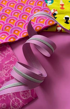 Purple Stripe Zipper Tape - Sassafras Lane Designs