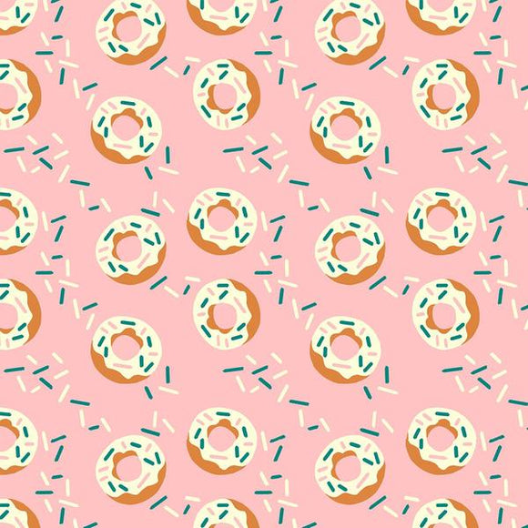 Paintbrush Studio Fabrics - Food Trucks - Donuts on Pink
