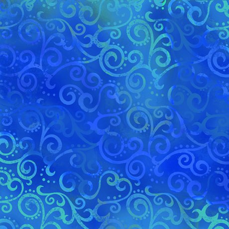 Ombre Scroll in Royal Blue - from QT Fabrics