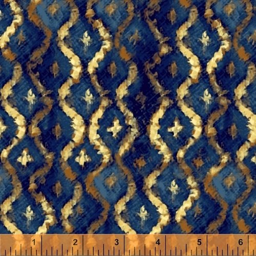 Three Kings Brocade in Sapphire Blue from Windham Fabrics
