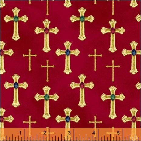 Three Kings Crosses in Ruby from Windham Fabrics
