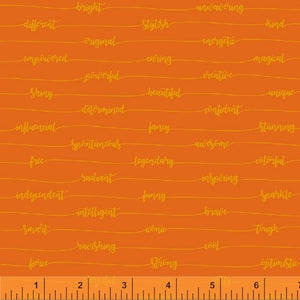 Windham Fabrics - Good Vibes Only - Bright Tangerine Orange