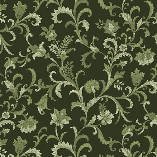 Benartex - Lilacs in Bloom - Vine Scroll in Green