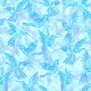 Studio e - Hummingbird Heaven -  Hummingbird Allover - Sky Blue - Elizabeth Isles