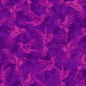 Studio e - Hummingbird Heaven - Hummingbird Allover - Purple - Elizabeth Isles