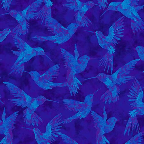 Studio e - Hummingbird Heaven - Hummingbird Allover - Royal Blue - Elizabeth Isles