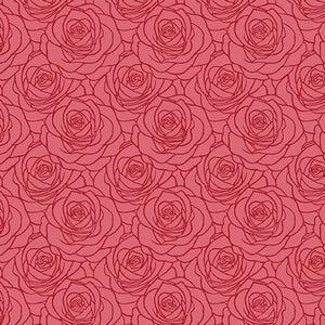 Benartex - A Festival of Roses - Outline Roses in Red