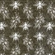 Studio e Fabrics - Bee Sweet - Bees, Gray Honeycomb
