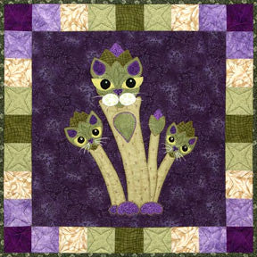 Aspurragus - Garden Patch Cats - Helene Knott - Story Patch Quilts