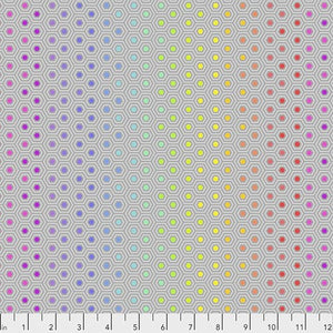 Tula Pink - True Colors - Hexy Rainbow in Dove - from Free Spirit