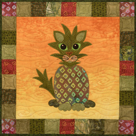Pineapple Persian - Garden Patch Cats - Helene Knott - Story Quilts