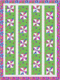 Flower Power - Small Flowers and Dots - Green - Fran Morgan - Blank Quilting