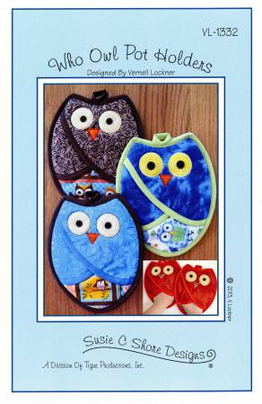 Who Owl Pot Holders - Susie C Shore Designs
