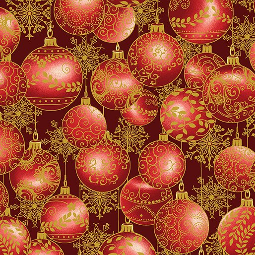 Benartex - A Festive Season - Hanging Ornaments in Red