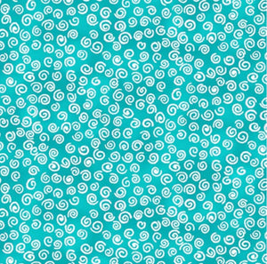 Pixie Patch Turquoise Scroll, Blank Quilting
