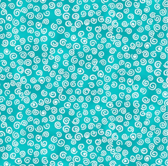 Pixie Patch Turquoise Scroll, Blank Quilting