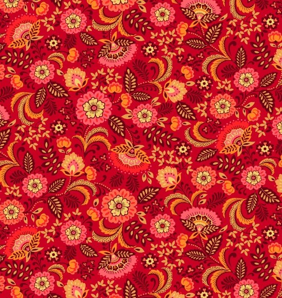 Pieceful Gathering -Floral in Red - from Studio e