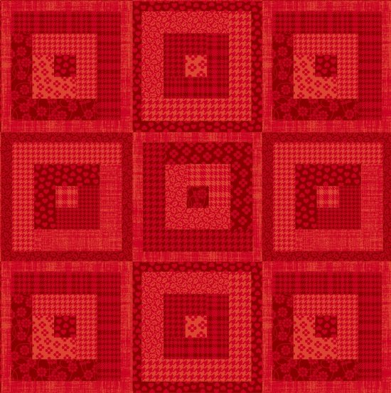 Pieceful Gathering - Log Cabin in Red - from Studio e